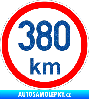 Samolepka Maximální rychlost 380km - nejvyšší konstrukční rychlost Ultra Metalic modrá