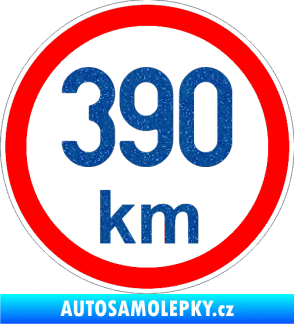 Samolepka Maximální rychlost 390km - nejvyšší konstrukční rychlost Ultra Metalic modrá