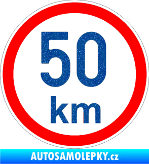 Samolepka Maximální rychlost 50km - nejvyšší konstrukční rychlost Ultra Metalic modrá