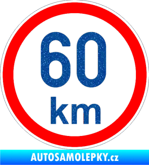 Samolepka Maximální rychlost 60km - nejvyšší konstrukční rychlost Ultra Metalic modrá
