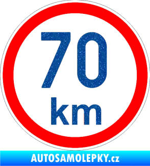 Samolepka Maximální rychlost 70km - nejvyšší konstrukční rychlost Ultra Metalic modrá