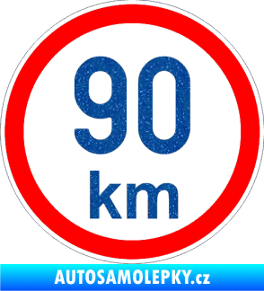 Samolepka Maximální rychlost 90km - nejvyšší konstrukční rychlost Ultra Metalic modrá