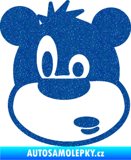 Samolepka Medvěd 003 levá kreslená hlava Ultra Metalic modrá