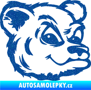 Samolepka Medvěd 011 pravá hlava Ultra Metalic modrá