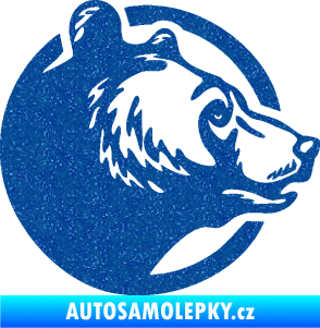 Samolepka Medvěd 012 pravá hlava Ultra Metalic modrá