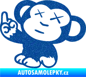 Samolepka Monkey Fuck Off JDM levá Ultra Metalic modrá