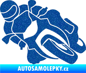 Samolepka Motorka 001 levá silniční motorky Ultra Metalic modrá
