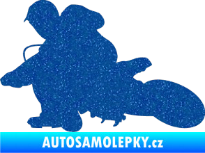 Samolepka Motorka 005 levá motokros Ultra Metalic modrá