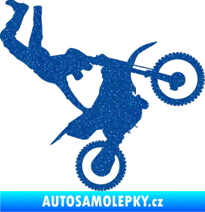 Samolepka Motorka 008 pravá motokros freestyle Ultra Metalic modrá