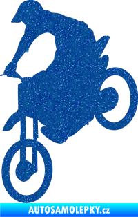 Samolepka Motorka 016 levá motokros Ultra Metalic modrá