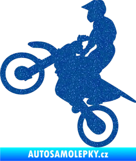 Samolepka Motorka 024 levá motokros Ultra Metalic modrá