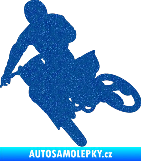 Samolepka Motorka 025 levá motokros Ultra Metalic modrá