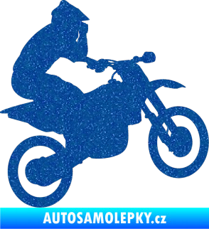 Samolepka Motorka 027 pravá motokros Ultra Metalic modrá