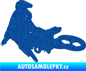 Samolepka Motorka 028 levá motokros Ultra Metalic modrá