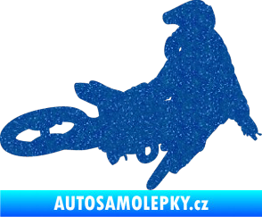Samolepka Motorka 028 pravá motokros Ultra Metalic modrá
