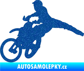 Samolepka Motorka 030 levá motokros Ultra Metalic modrá