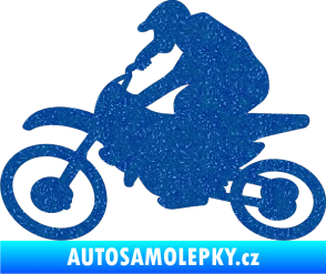 Samolepka Motorka 031 levá motokros Ultra Metalic modrá