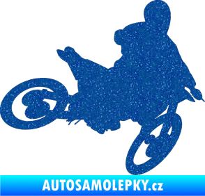 Samolepka Motorka 034 pravá motokros Ultra Metalic modrá