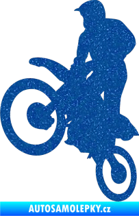 Samolepka Motorka 035 levá motokros Ultra Metalic modrá