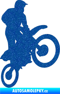 Samolepka Motorka 035 pravá motokros Ultra Metalic modrá