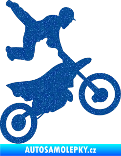 Samolepka Motorka 036 pravá motokros freestyle Ultra Metalic modrá
