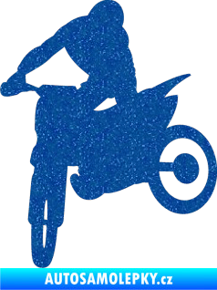 Samolepka Motorka 037 levá motokros Ultra Metalic modrá