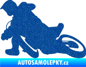 Samolepka Motorka 039 levá motokros Ultra Metalic modrá