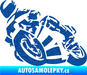 Samolepka Motorka 040 levá road racing Ultra Metalic modrá