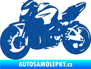 Samolepka Motorka 041 levá road racing Ultra Metalic modrá