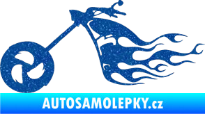 Samolepka Motorka 042 levá plameny Ultra Metalic modrá