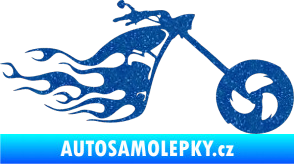 Samolepka Motorka 042 pravá plameny Ultra Metalic modrá
