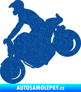 Samolepka Motorka 044 levá motokros Ultra Metalic modrá