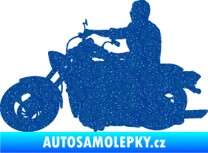 Samolepka Motorka 049 levá Ultra Metalic modrá