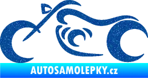 Samolepka Motorka 057 levá obrys Ultra Metalic modrá