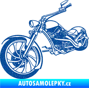 Samolepka Motorka chopper 002 levá Ultra Metalic modrá