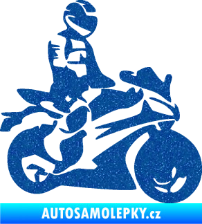 Samolepka Motorkář 005 pravá Ultra Metalic modrá