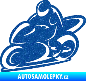 Samolepka Motorkář 011 levá Ultra Metalic modrá