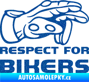 Samolepka Motorkář 014 pravá respect for bikers Ultra Metalic modrá