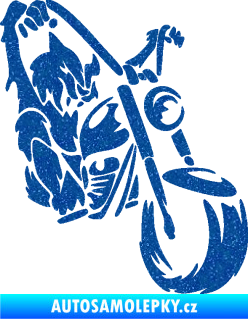 Samolepka Motorkář 015 pravá harley Ultra Metalic modrá