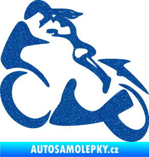Samolepka Motorkářka 001 levá Ultra Metalic modrá