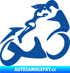 Samolepka Motorkářka 001 pravá Ultra Metalic modrá
