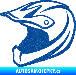 Samolepka Motorkářská helma 001 levá Ultra Metalic modrá