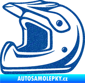 Samolepka Motorkářská helma 002 levá Ultra Metalic modrá