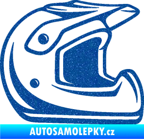 Samolepka Motorkářská helma 002 pravá Ultra Metalic modrá