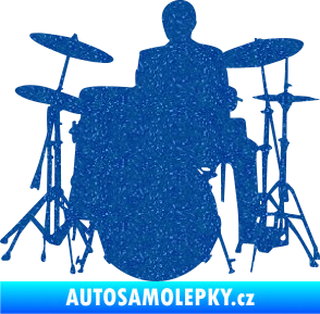Samolepka Music 009 levá hráč na bicí Ultra Metalic modrá