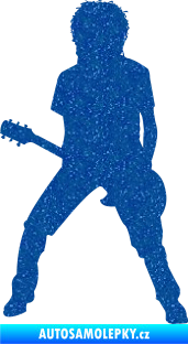 Samolepka Music 010 levá rocker s kytarou Ultra Metalic modrá