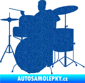 Samolepka Music 011 levá hráč na bicí Ultra Metalic modrá