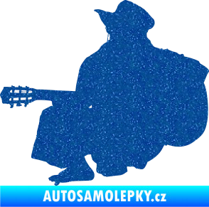 Samolepka Music 014 levá hráč na kytaru Ultra Metalic modrá