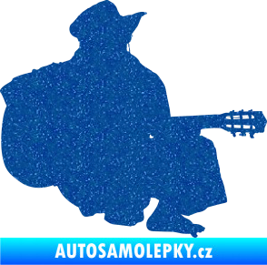 Samolepka Music 014 pravá hráč na kytaru Ultra Metalic modrá