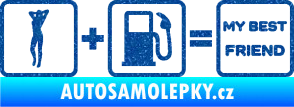 Samolepka My best friend  Ultra Metalic modrá